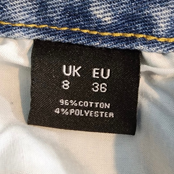 Nasty Gal Grunge Shred Over Heels Straight Jeans Sz. UK 8 / US 26 NWT - Picture 7 of 9